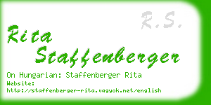 rita staffenberger business card